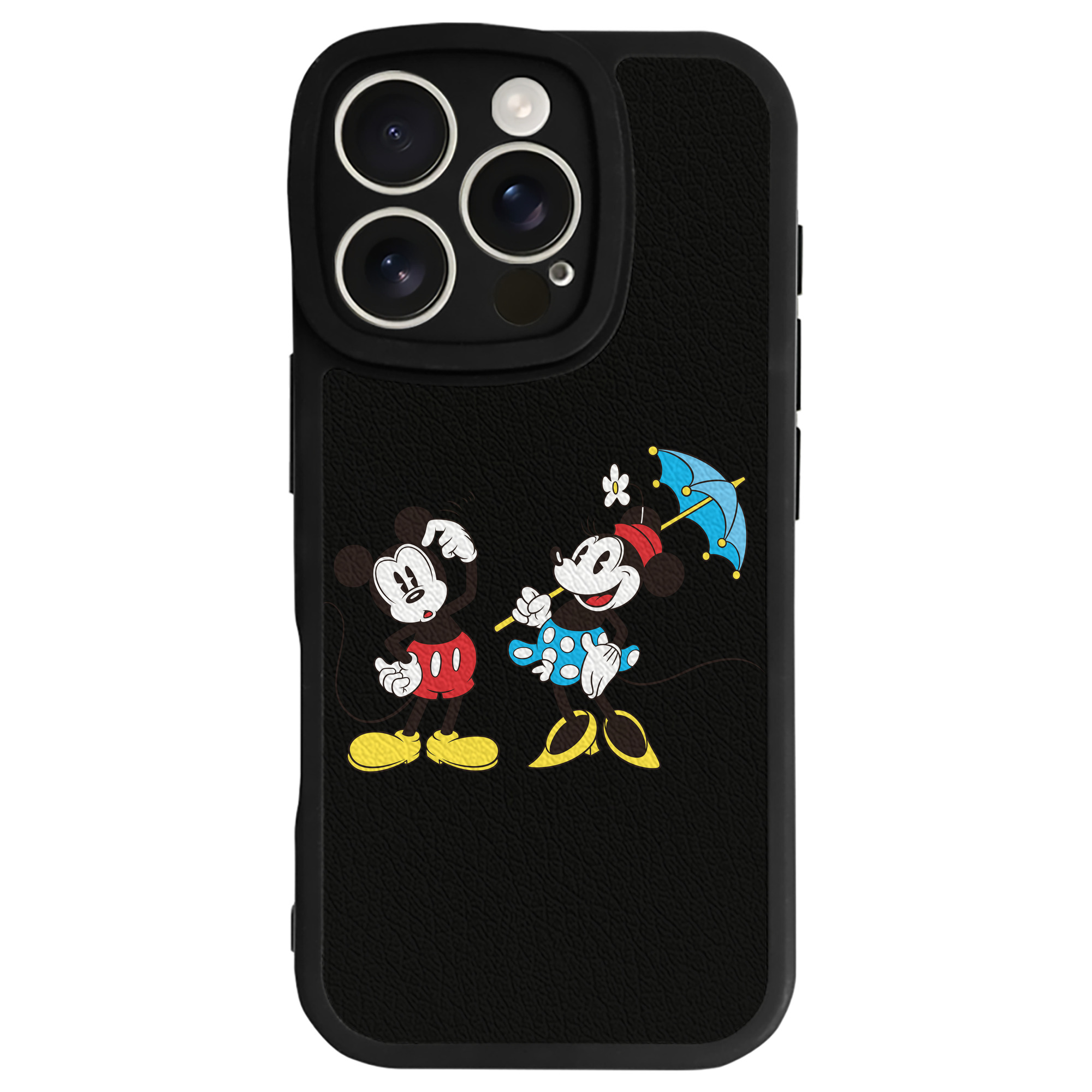 （画像用） ミッキーマウス Mickey Mouse 【iPhone 16シリーズ対応】シリコンスマホケース（レザー調） 材質：シリコン